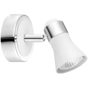 Image of Fort Single Spotlight Matt White Chrome Aluminium GU10 1x50W - Merano