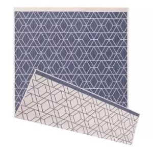 Image of Duo Weave Indoor/Outdoor Rug - Diamonds Ocean - 160x230cm
