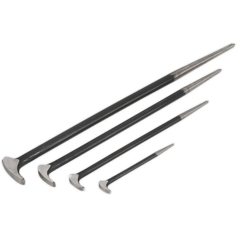 Image of Loops 4 Piece Heel Bar Set - 150mm 300mm 410mm & 510mm Steel Shafts - Drop Forged Metallics
