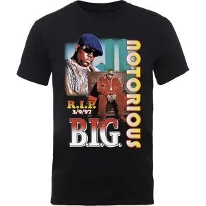 Image of Biggie Smalls - RIP Collage Mens Medium T-Shirt - Black