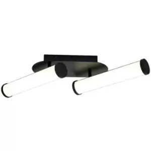 Image of Luminosa Lighting - Luminosa Glen Ceiling Lamp, 2 Light 9W led, 4000K, 1153lm, IP44, Sand Black