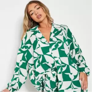 Image of I Saw It First Oversized Shirt Co-Ord - Green