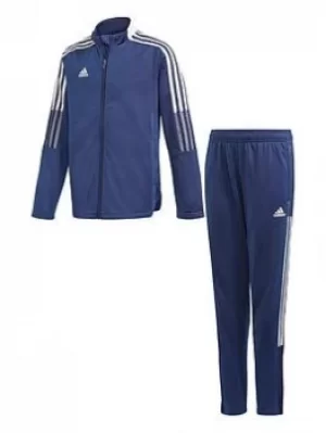 Image of Boys, adidas Youth Tiro 21 Tracksuit, Navy, Size 9-10 Years
