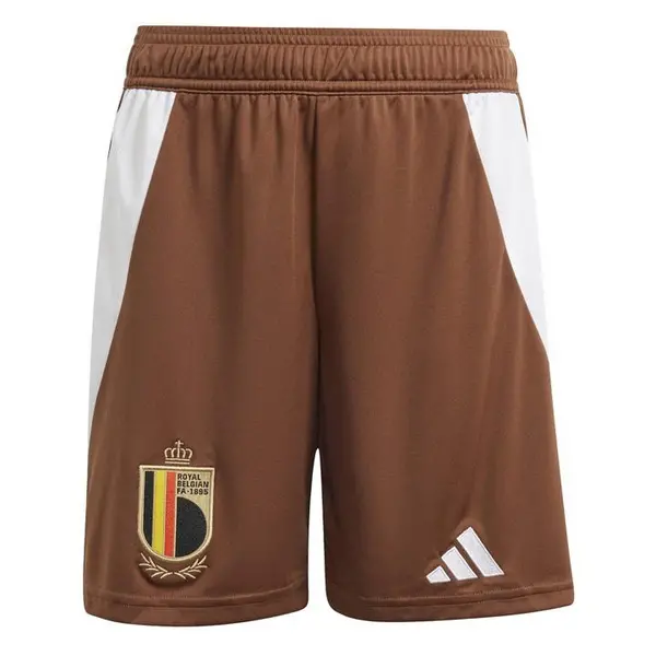 Image of adidas Belgium Away Shorts 2024 Juniors International Replica Shorts 7-8 Years Brown 37917705175