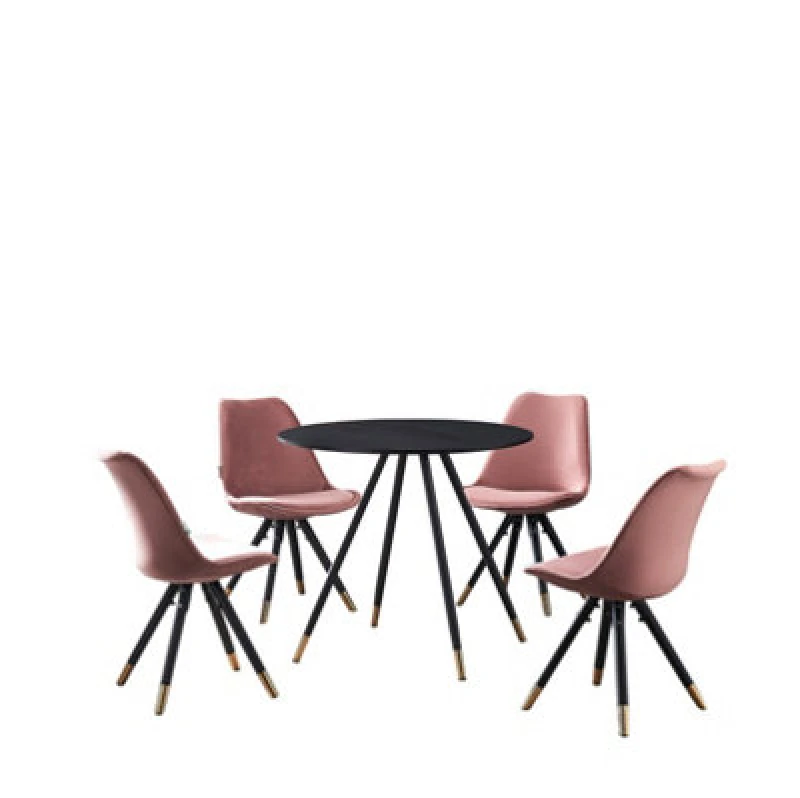 Image of Life Interiors Life Interiors Sofia' Dorchester LUX Dining Set with a Table and Chairs Set of 4 in Pink Pink One Size Unisex 5060926385235