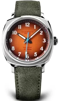 Image of Duckworth Prestex Watch Verimatic Orange Birch Green Suede