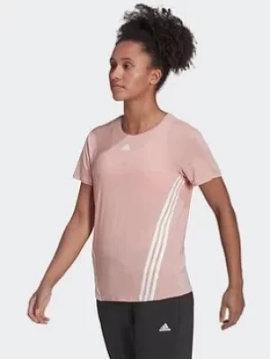 Image of adidas Trainicons 3-stripes Tee, Pink, Size S, Women