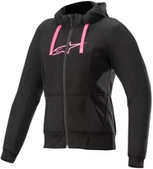 Image of Alpinestars Stella Chrome Sport Ladies Motorcycle Hoodie, black-pink, Size M for Women, black-pink, Size M for Women