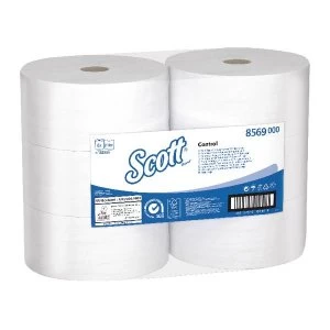 Image of Scott Toilet Paper Control Centrefeed 2 Ply 6 Rolls of 1280 Sheets