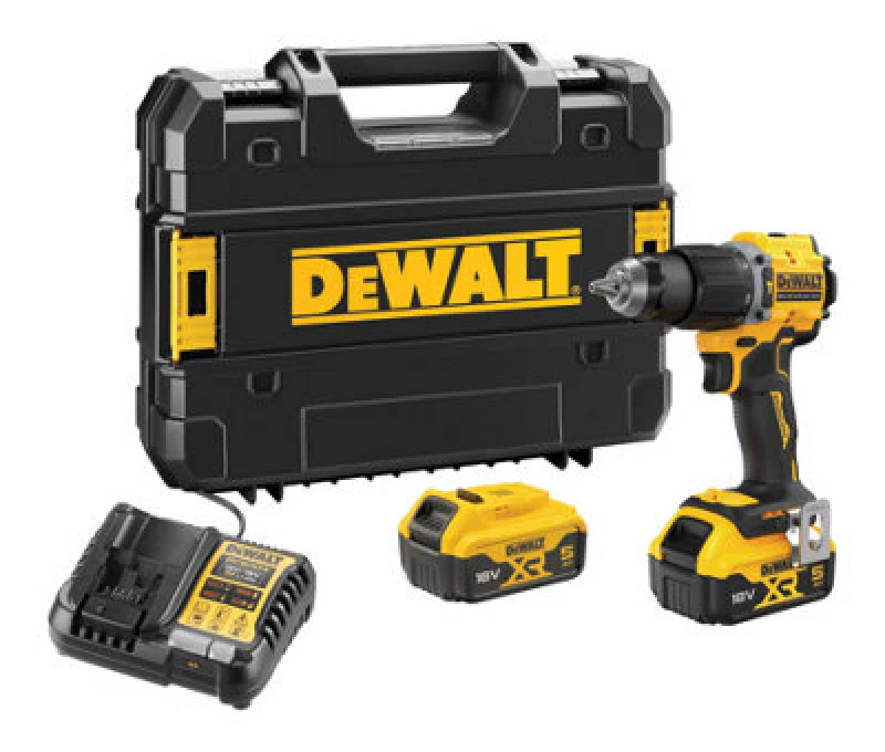 Image of DEWALT DCD799 18v XR Cordless Brushless Compact Combi Drill DCD799P2T-GB Batteries: 2 x 5ah Li-ion