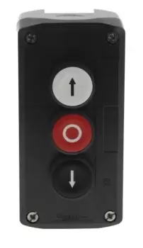 Image of Schneider Electric Spring Return Enclosed Push Button - NO, Polycarbonate, Black, Red, White, Yes, IP66, IP67, IP69,