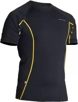 Image of Lindstrands Dry Functional Shirt, black-yellow, Size S, black-yellow, Size S