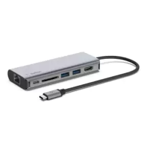 Image of Belkin AVC008BTSGY interface hub USB 3.2 Gen 1 (3.1 Gen 1) Type-C 5000 Mbps Black Grey
