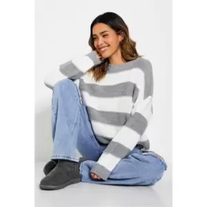 Image of I Saw It First Oversized Stripe Jumper - Grey