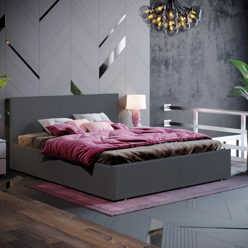 Image of Lassic Vida Designs Veronica King Size Ottoman Bed UKFR Dark Grey Linen unisex King Size
