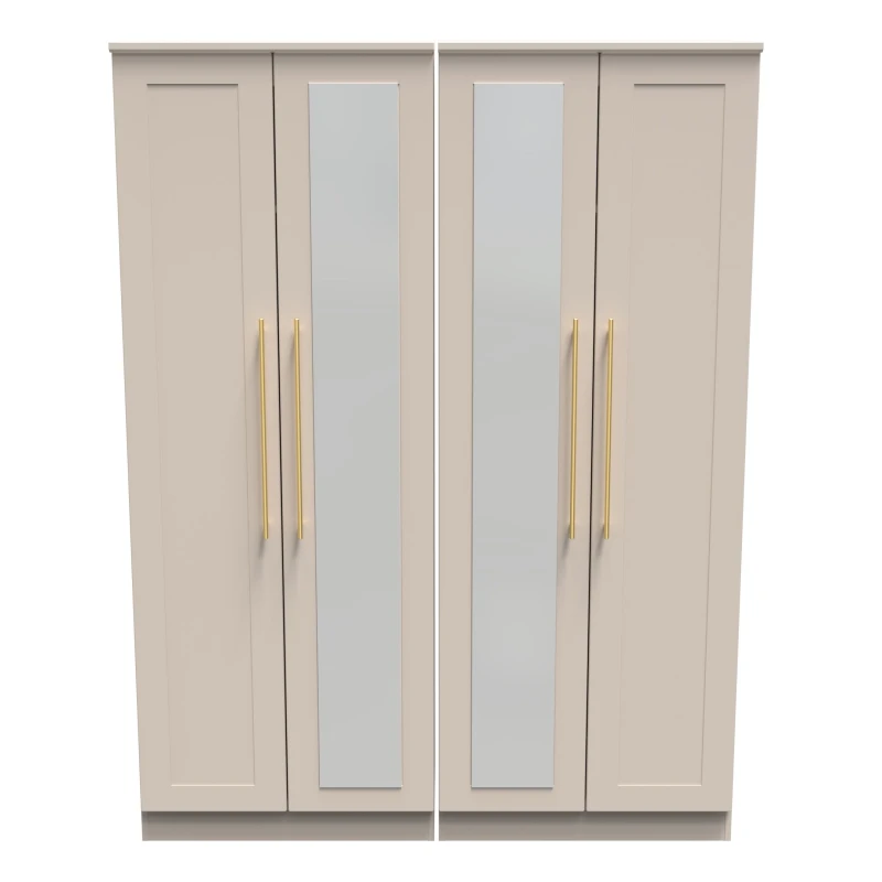 Image of Helmsley Tall 4 Door 2 Centre Mirrors In Kashmir Matt (Ready Assembled)