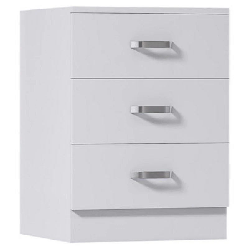 Image of FWStyle FWStyle White 3 Drawer Chest Of Drawers Metal Handles Scratch Resistant White One Size Unisex 5056413127839