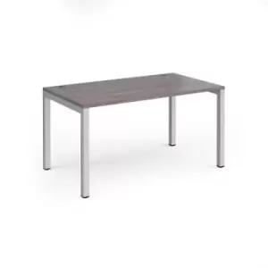 Image of Connex starter unit single 1400mm x 800mm - silver frame and grey oak top