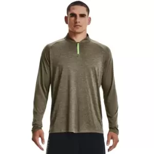 Image of Under Armour Mens Tech 2.0 Novelty 1/4 Zip Tent Green M