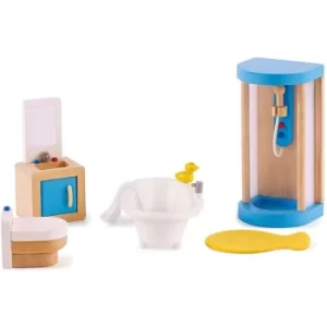 Image of Hape Family Bathroom Wooden Doll House Furniture Playset