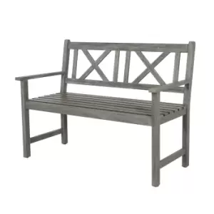 Image of Pacific Lifestyle Cambridge Antique Grey Acacia Wood Bench