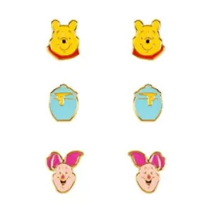 Image of Disney Winnie The Pooh Yellow, Pink & Blue Trio Earring Set SF00469YL