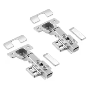 Image of GTV Soft Close Cabinet Door Hinges with Plate Full Overlay Clip-on 35mm, Pack of