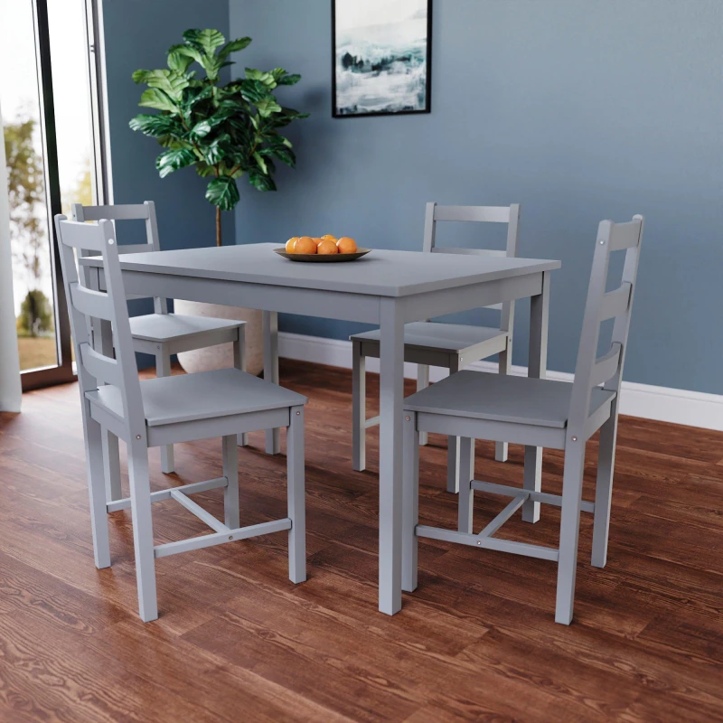 Image of Lassic Vida Designs Yorkshire 4 Seater Dining Set Grey unisex 4 Seater