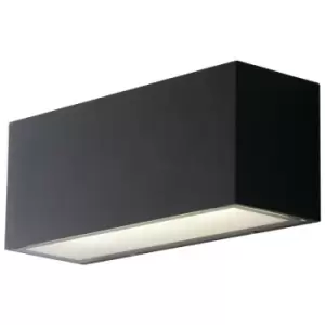 Image of Fan Europe Twin - Outdoor Integrated LED Up Down Wall Light, Charcoal, Transparent, IP54, 4000K