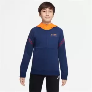 Image of Nike FC Barcelona Dri-Fit Hoodie Juniors - Blue
