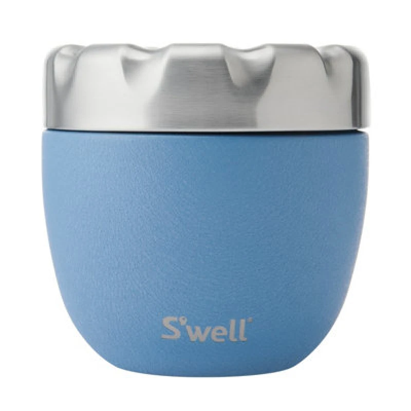Image of Swell S'well 2Pc Desert Sky Blue Eats Food Bowl, 2-In1 Travel Lunch Bowl, Insulated Travel Food Storage, Stainless Steel 636Ml