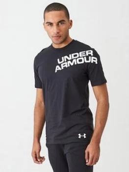 Image of Urban Armor Gear Wordmark Shoulder Tee - Navy, Black, Size 2XL, Men