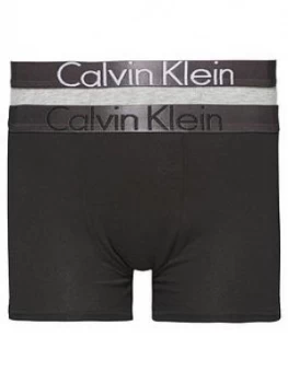 Image of Calvin Klein Boys 2 Pack Logo Trunks - Black/Grey