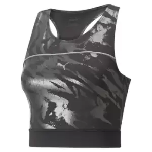 Image of Puma High Shine Crop Top Womens - Black