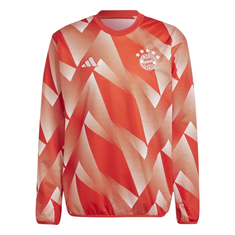 Image of adidas Bayern Munich Pre-Match Warm Top 2023 2024 Adults Red/White male XS