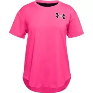 Image of Under Armour Armour HeatGear Short Sleeve T Shirt Junior Girls - Pink
