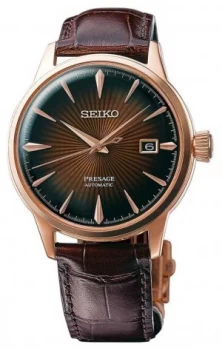 Image of Seiko Presage Cocktail Automatic Rose Gold Case Brown Watch