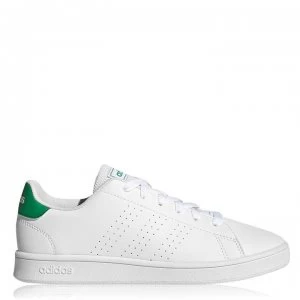 Image of adidas Advantage K Junior Trainers - Cloud White / Green / Grey Two