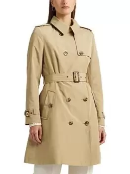 Image of Lauren by Ralph Lauren Lauren Ralph Lauren Trench Lined Coat - Birch Tan, Brown Size M Women