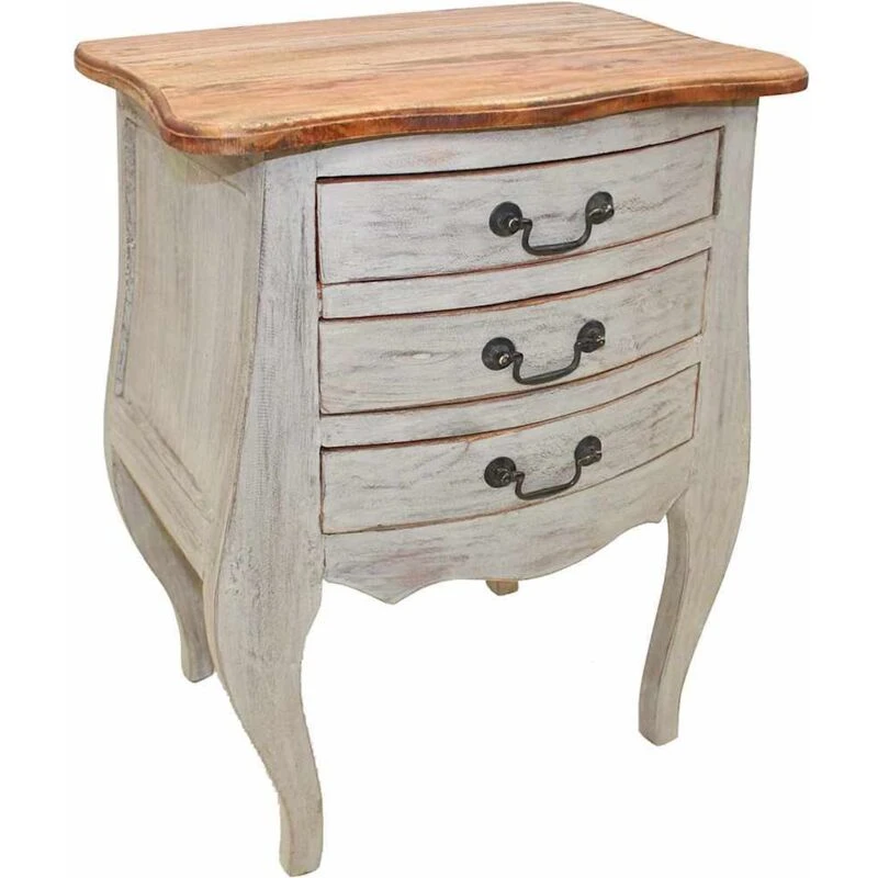 Image of vidaXL Solid Wood Bedside Cabinet Reclaimed 48x35x64cm Sideboard Nightstand