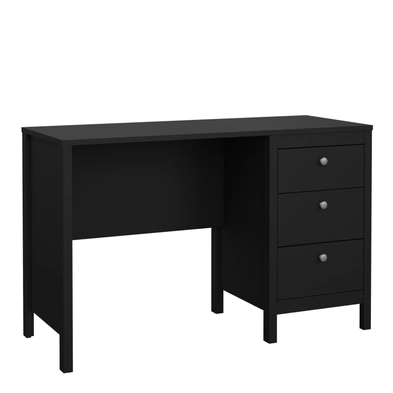 Image of Furniture To Go Madrid Desk 3 Drawers Black