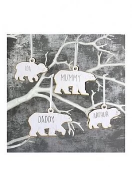 Image of Personalised Family Polar Bears Decorations