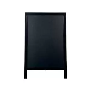 Image of Securit Duplo Pavement Chalkboard with Lacquered Black Pinewood Frame