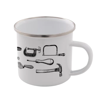 Image of Tools Enamel Mug - White
