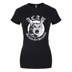 Image of Grindstore Womens/Ladies All Cats Are Beautiful T-Shirt (S) (Black)