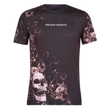 Image of Firetrap Sub T Shirt Mens - Black Skull