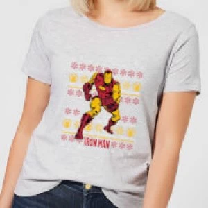 Image of Marvel Iron Man Womens Christmas T-Shirt - Grey - S