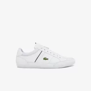 Image of Lacoste Mens Chaymon Synthetic and Leather Sneakers Size 8 UK White & Black