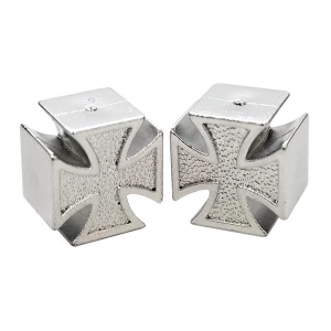 Image of ETC Iron Cross Valve Caps Schraeder Black