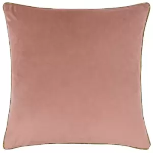 Image of Meridian Velvet Cushion Blush/Gold, Blush/Gold / 55 x 55cm / Polyester Filled